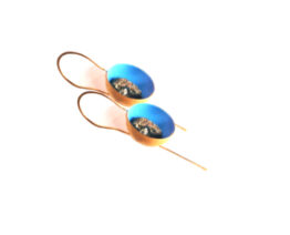 Κρεμαστά σκουλαρίκια με πυρίτη μπλε – 10835